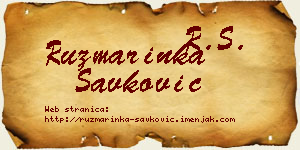 Ruzmarinka Savković vizit kartica